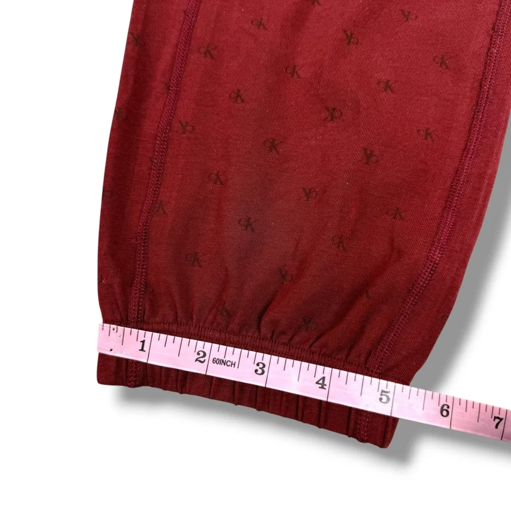Calvin Klein Pajama Jogger Pants Mens Medium‎ M Burgundy Monogram Logo